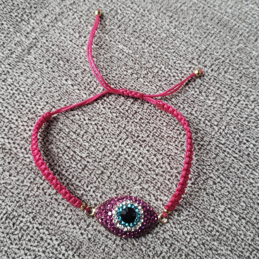 Eye braclet pink , pulsera de ojo rosa